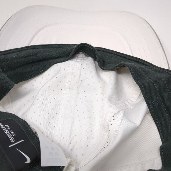 Nike Dri-Fit Strapback Baseball Cap White One Size Adjustable Featherlight - Picture 8 of 10